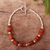 Agate and sterling silver beaded bracelet, 'Warm and Cool' - Beaded Bracelet with Orange Agate (image 2b) thumbail