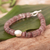 Rhodochrosite beaded bracelet, 'Color of Romance' - Natural Rhodochrosite Bracelet (image 2b) thumbail