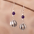 Amethyst dangle earrings, 'Purple Please' - Handcrafted Amethyst Earrings from Peru (image 2) thumbail