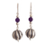 Amethyst dangle earrings, 'Purple Please' - Handcrafted Amethyst Earrings from Peru thumbail