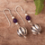 Amethyst dangle earrings, 'Purple Please' - Handcrafted Amethyst Earrings from Peru (image 2b) thumbail