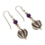 Amethyst dangle earrings, 'Purple Please' - Handcrafted Amethyst Earrings from Peru (image 2c) thumbail