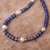 Lapis lazuli and sterling silver beaded necklace, 'To the Sea' - Sterling and Lapis Lazuli Strand Necklace (image 2b) thumbail