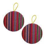 Fabric ornaments, 'Lullaby in the Andes' (pair) - colourful Fabric Nativity Ornaments (Pair)