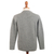 Men's 100% alpaca sweater, 'Soft Grey-Blue' - Textured Pale Blue-Grey 100% Alpaca Men's Sweater from Peru (image 2d) thumbail