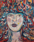 'Mujer de ópera' - Retrato Pintura en Acrílico sobre Lienzo