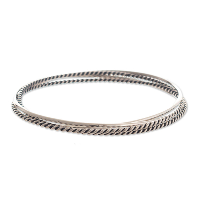 Sterling silver bangle bracelet, 'Sweet Affinity' - Multi-Bangle Sterling Silver Bracelet