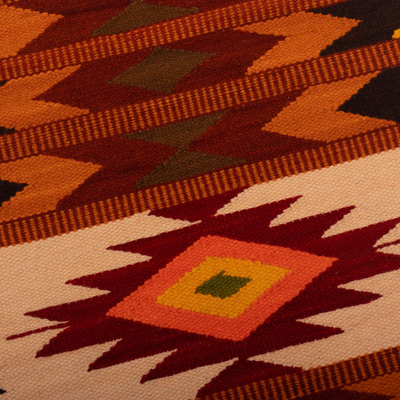 Wool area rug, 'Pre-Inca' (2x3) - Andean Loom Woven Wool Area Rug with Geometric Pattern