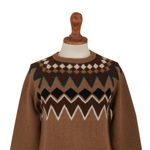 100% alpaca pullover sweater, 'Chimu Geometry' - 100% Alpaca Pullover Sweater with Geometric Designs