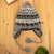 100% alpaca chullo hat, 'Andean Heritage in Grey' - Knit Chullo Hat of 100% Alpaca in Natural Grey thumbail