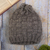 100% alpaca hat and neck warmer, 'Checkerboard Warmth' - Natural Grey Hand Knit Alpaca Combination Hat and Neck Cover thumbail