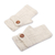 100% alpaca fingerless mittens, 'Buttoned Warmth' - Ivory 100% Undyed Alpaca Fingerless Mitts from Peru (image 2c) thumbail