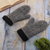 100% alpaca mittens, 'Andean Hands' - Grey 100% Alpaca Hand Knit Mittens With Cable Knit Design (image 2b) thumbail