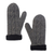 100% alpaca mittens, 'Andean Hands' - Grey 100% Alpaca Hand Knit Mittens With Cable Knit Design (image 2e) thumbail