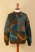Men's alpaca pullover sweater, 'Quinoa Leaf' - Multicolored Geometric Patterned Men's Pullover Sweater (image 2c) thumbail