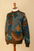 Men's alpaca pullover sweater, 'Quinoa Leaf' - Multicolored Geometric Patterned Men's Pullover Sweater (image 2d) thumbail