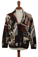 Men's alpaca cardigan, 'Inca Construction' - Men's 100% Alpaca Geometric Patterned Cardigan from Peru