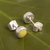 Serpentine stud earrings, 'High Point' - Handmade Sterling Silver and Serpentine Earrings