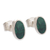 Chrysocolla stud earrings, 'Long Run' - Artisan Crafted Oval Chrysocolla Earrings