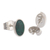Chrysocolla stud earrings, 'Long Run' - Artisan Crafted Oval Chrysocolla Earrings
