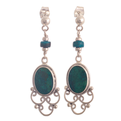 Artisan Crafted Dangle Earrings with Chrysocolla