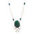 Chrysocolla pendant necklace, 'Andes Baroque' - Handcrafted Chrysocolla and Sterling Silver Necklace
