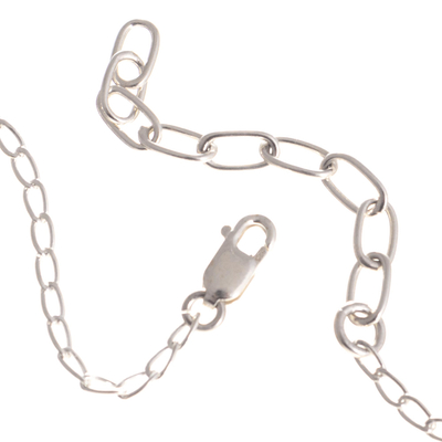 Halskette mit Chrysokoll-Anhänger - Handgefertigte Halskette aus Chrysokoll und Sterlingsilber