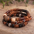Ceramic beaded bracelet, 'Soul of Huaylas'  (set of 3) - Andean Artisan Crafted 3 Bracelets of Brown Ceramic Beads thumbail