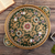 Reverse painted glass serving tray, 'Colonial Birds in Green' - Reverse Painted Glass Green Colonial Style Serving Tray (image 2) thumbail