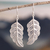 Sterling silver filigree dangle earrings, 'Regal Leaves' - Handcrafted Filigree Earrings in Sterling Silver (image 2) thumbail