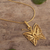 Gold plated filigree pendant necklace, 'Colonial Butterfly' - Gold Plated Sterling Silver Butterfly Pendant Necklace