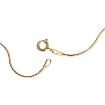 Vergoldete Halskette mit Anhänger - Von Hand gefertigte Halskette mit Walmotiv