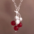 Agate pendant necklace, 'Cherry Delight' - 925 Sterling Silver Chain With Agate Bead Pendant Peru thumbail