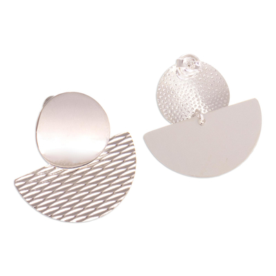Sterling silver dangle earrings, 'Grace in Motion' - Handcrafted Sterling Drop Earrings