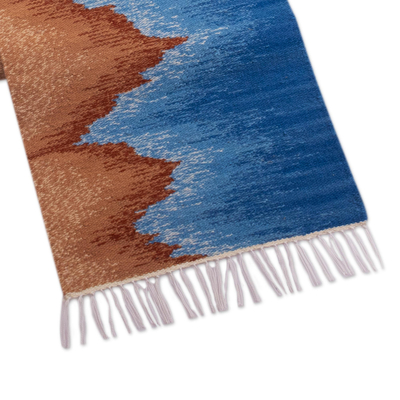 Wool blend table runner, 'Shores of Peru' - Artisan Crafted Coastal Themed Table Runner
