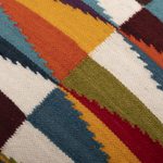 Wool cushion cover, 'Modern Diamonds' - Multicolored Handloomed Wool Cushion Cover