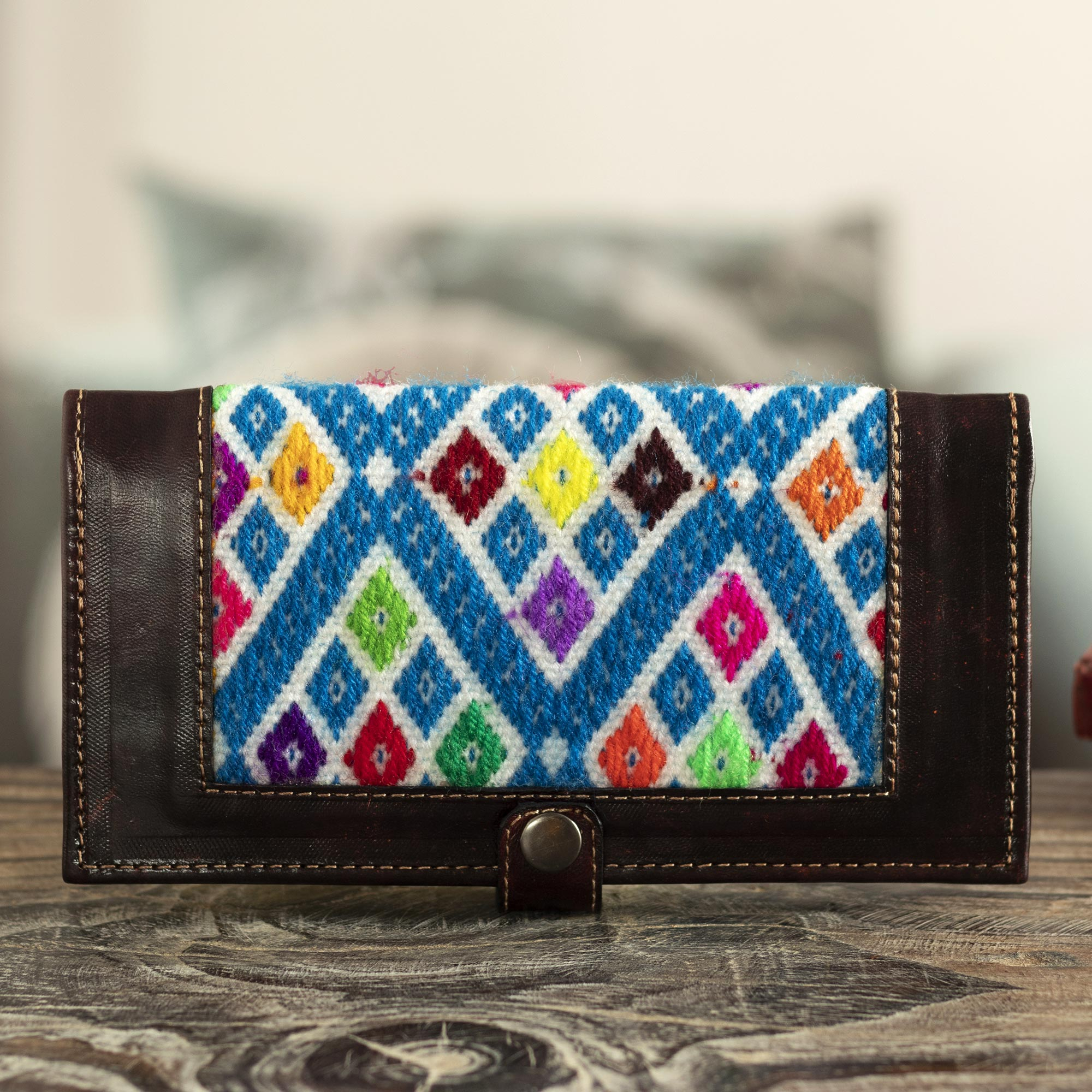 Proud Autism Mom Womens Genuine Leather Wallet Zip Around Wallet Clutch Wallet Coin Purse