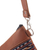 Wool accent leather clutch and shoulder bag, 'Cusco Geometry' - Brown Leather and Handwoven Cloth Clutch and Shoulder Bag (image 2e) thumbail