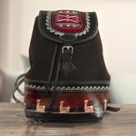 Leather backpack, 'Cusco Trek' - Suede and Leather Backpack with Flap and Drawstring