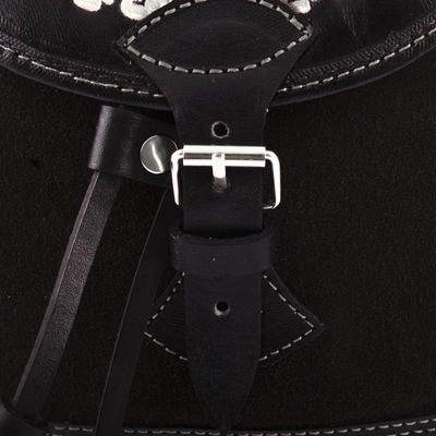Lederrucksack - Rucksack aus Wildleder und Leder mit Klappe und Kordelzug