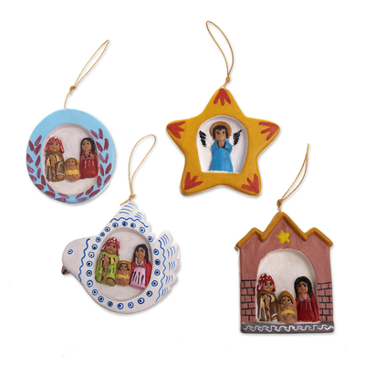 Artisan Crafted Christmas Ornaments (Set of 4)