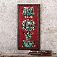Copper and bronze wall art, 'Moche and Chimu Warriors' - Copper and Bronze Warrior Themed Wall Hanging From Peru