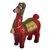 Ceramic statuette, 'Holiday Llama in Red' - Hand Painted Holiday Llama Sculpture
