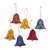 Ceramic ornaments, 'Cheerful Bells' (set of 6) - Artisan Hand Painted Ornaments (Set of 6) thumbail