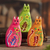 Ceramic figurines, 'Colorful Cats' (set of 3) - Hand Painted Ceramic Cat Figurines (Set of 3) thumbail
