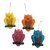 Ceramic ornaments, 'Christmas Hoots' (set of 4) - Hand Painted Holiday Ornaments (Set of 4) (image 2a) thumbail