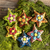 Ceramic ornaments, 'Ayacucho Flowered Stars' (Set of 6) - Ceramic Star Ornaments With Hand-Painted Flowers (Set of 6) (image 2) thumbail