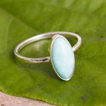Amazonite cocktail ring, 'Tranquility Lake' - Sterling Silver and Amazonite Cocktail Ring From Peru
