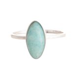 Amazonite cocktail ring, 'Tranquility Lake' - Sterling Silver and Amazonite Cocktail Ring From Peru