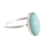 Amazonite cocktail ring, 'Tranquility Lake' - Sterling Silver and Amazonite Cocktail Ring From Peru
